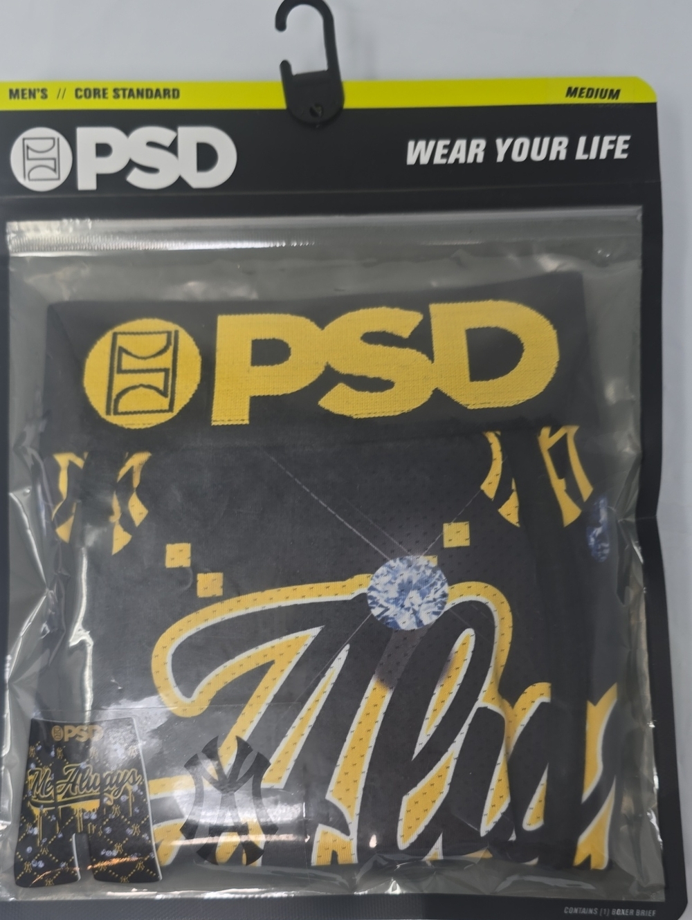 PSD Black & Yellow Graphic Boxer Briefs Me Always